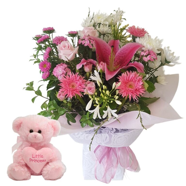 baby girl flowers and baby girl teddy bear baby girl flowers and baby girl teddy bear